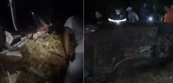 imagem colorida de acidente na Bahia que deixou seis mortos