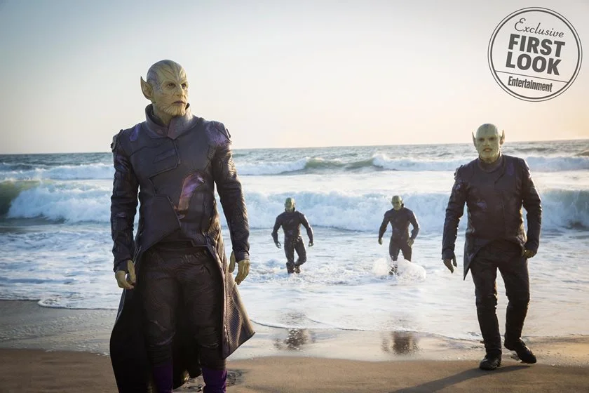 O filme introduz os Skrulls, alguns dos vilões mais notórios do universo Marvel. Ben Mendelsohn faz o papel do líder deles, Talos O filme introduz os Skrulls, alguns dos vilões mais notórios do universo Marvel. Ben Mendelsohn faz o papel do líder deles, Talos