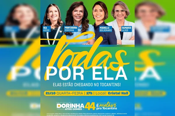 Michelle, Damares e Bia Kicis participam de evento de candidata em TO - destaque galeria