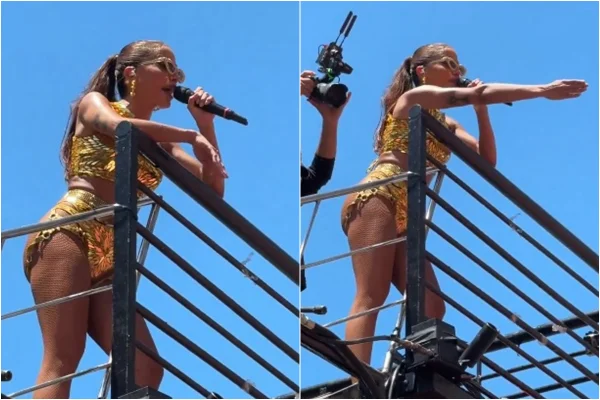 Anitta se irrita com ladrões e interrompe bloco no Rio de Janeiro