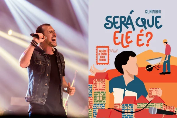 Montagem com fotos coloridas de Gil Monteiro e livro Será Que Ele É - Metrópoles
