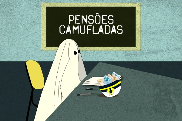 ilustração de fantasma sentado em uma mesa com cap de dinheiro referências Marinha