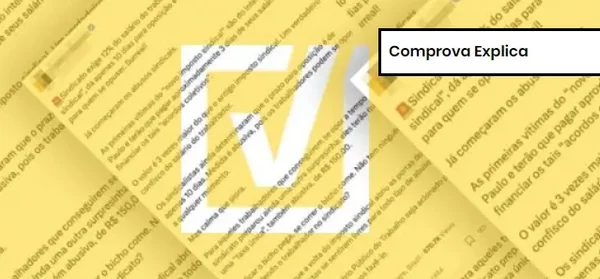 Captura de tela de texto sobre a contribuição a sindicatos