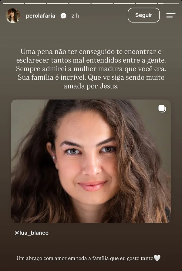 Pérola Faria é detonada por post sobre morte de Lua Blanco: “Sem noção” - destaque galeria Pérola Faria é detonada por post sobre morte de Lua Blanco: “Sem noção” - destaque galeria