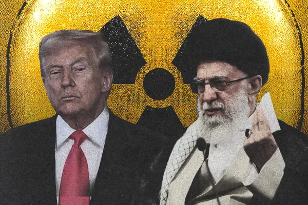 Imagem colorida mostra Donald Trump e o aiatolá Ali Khamenei - Metrópoles