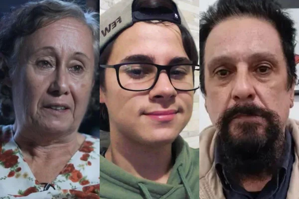 Montagem colorida de Maria Gorete, tia de Rafael Miguel, o ator e Paulo Cupertino - Metrópoles
