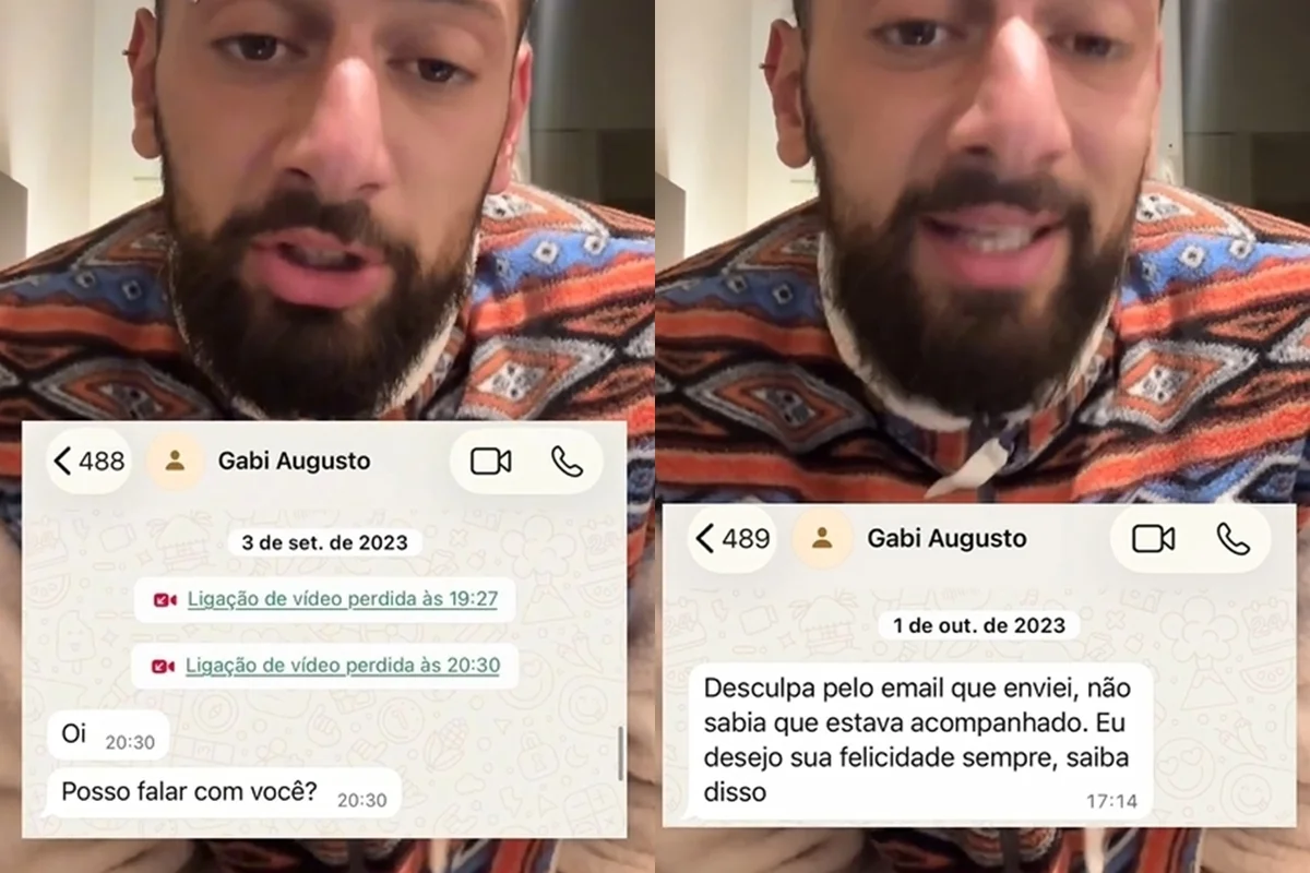 Cartolouco compartilhou prints de conversas com Gabriela Augusto em 2023 Cartolouco compartilhou prints de conversas com Gabriela Augusto em 2023