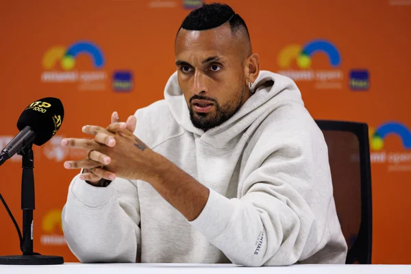 Nick Kyrgios em coletiva de imprensa após vitória sobre Jannik Sinner