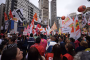 A Praça da Repúblico foi ponto de concentração de manifestantes da esquerda em São Paulo
