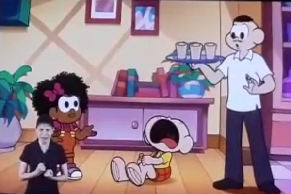 Desenho da Turma da Mônica com Cascão chorando