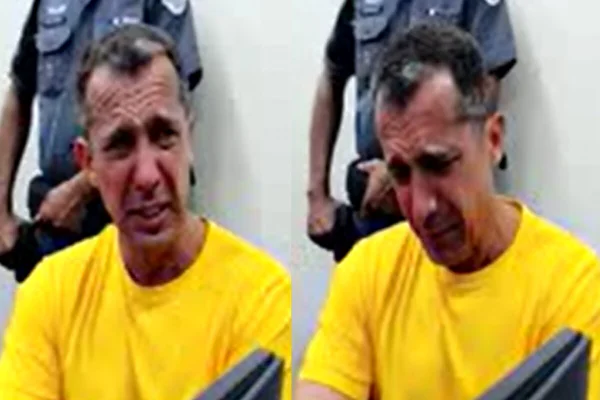 Homem com semblante choroso e camiseta amarela - Metrópoles