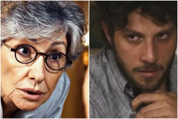 Imagem colorida de Cidália e Ari, personagnes da novela Travessia - Metrópoles