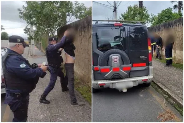 Imagem colorida mostra um suposto sequestro de um professor a uma criança - Metrópoles