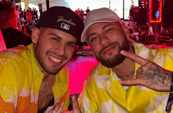 Foto colorida de Neymar e Zé Felipe - Metrópoles