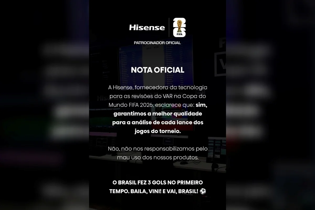 Patrocinadora ironiza VAR após gol anulado de Vini Jr. contra Escócia - imagem 1 Patrocinadora ironiza VAR após gol anulado de Vini Jr. contra Escócia - imagem 1