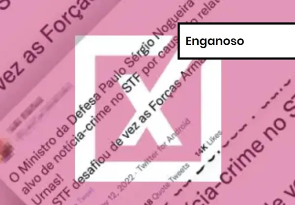 Imagem colorida de postagem enganosa