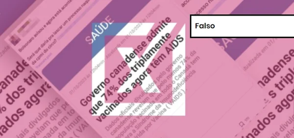 Captura de tela de estudo falso sobre vacina contra a Covid e Aids