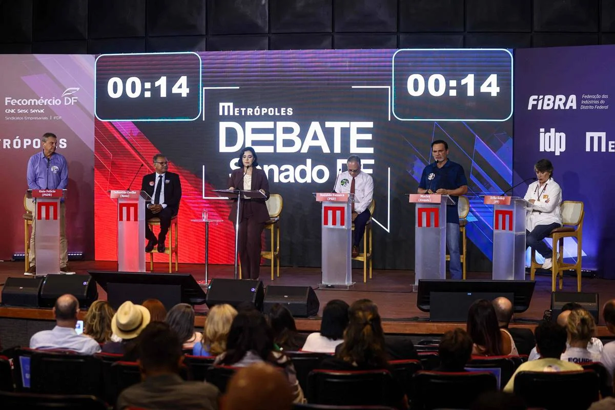 Ausência, FCDF e suplência: como foi o debate do Metrópoles para o Senado - imagem 7 Ausência, FCDF e suplência: como foi o debate do Metrópoles para o Senado - imagem 7