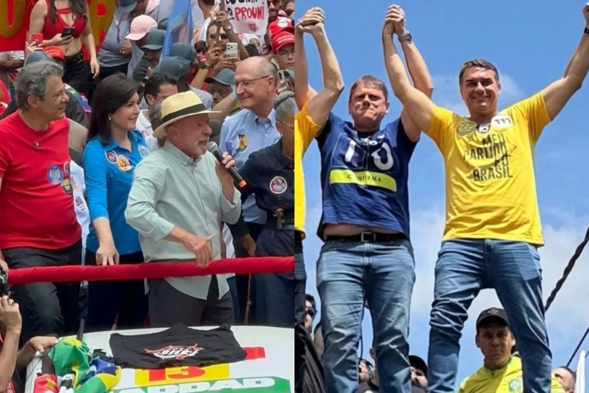 Lula e Flávio falam em vitória no 1º turno nos últimos atos de campanha