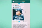 Grupo criado pelo agressor para difamar Jéssica entre os colegas de trabalho Grupo criado pelo agressor para difamar Jéssica entre os colegas de trabalho