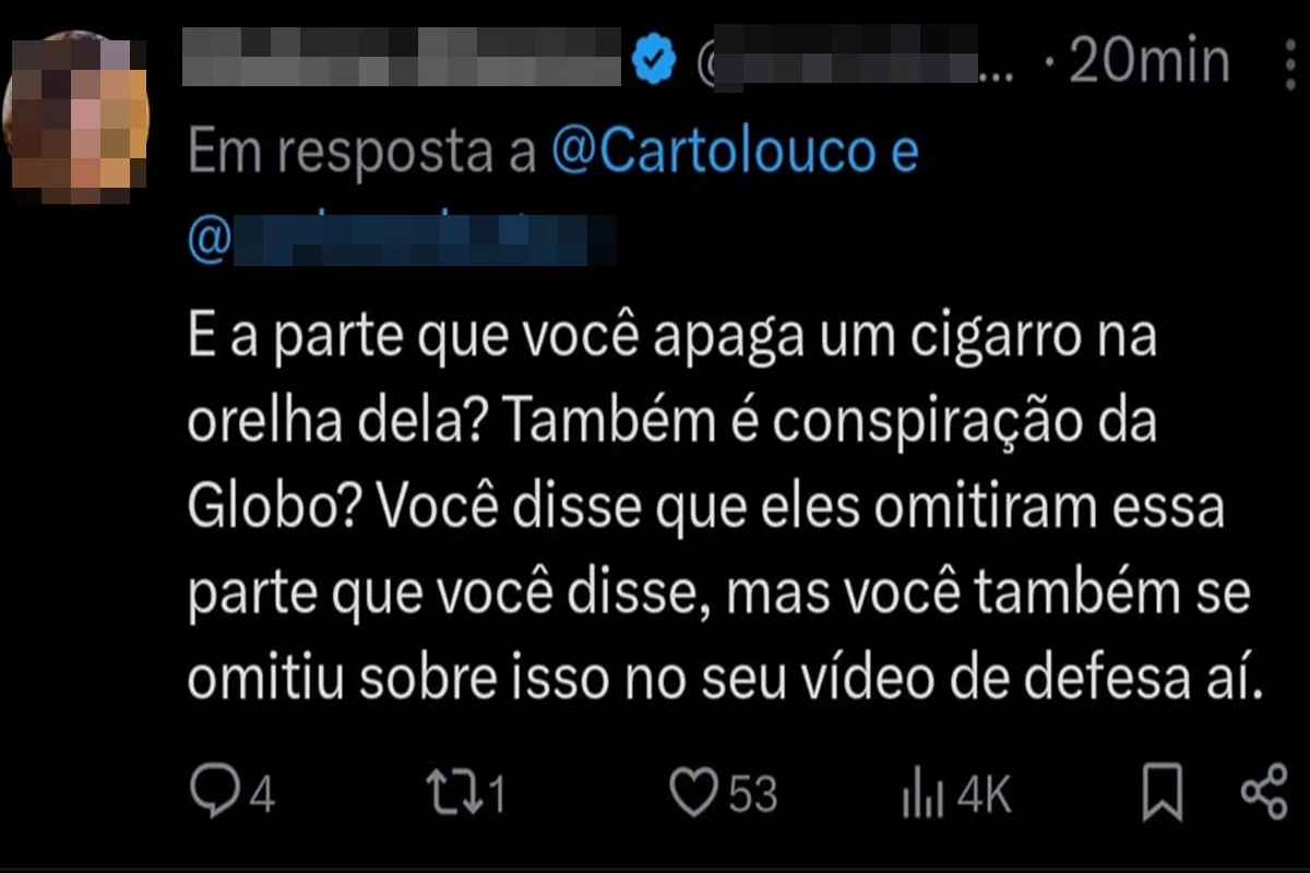 Usuários do X, antigo Twitter, detonaram Cartolouco Usuários do X, antigo Twitter, detonaram Cartolouco