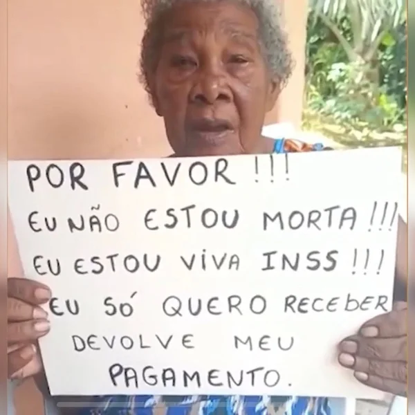 Idosa faz vídeo para provar ao INSS que está viva: “Não estou morta!”
