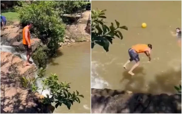 imagem colorida jovem colombiano morre após saltar de cachoeira em go