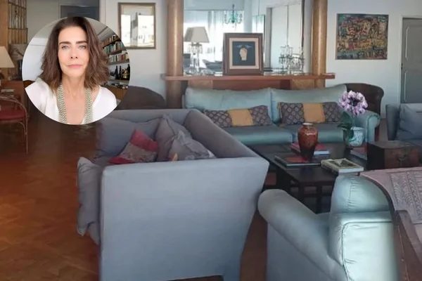 Imagem da parte de dentro da sala do apartamento de Maite Proença - Metrópoles