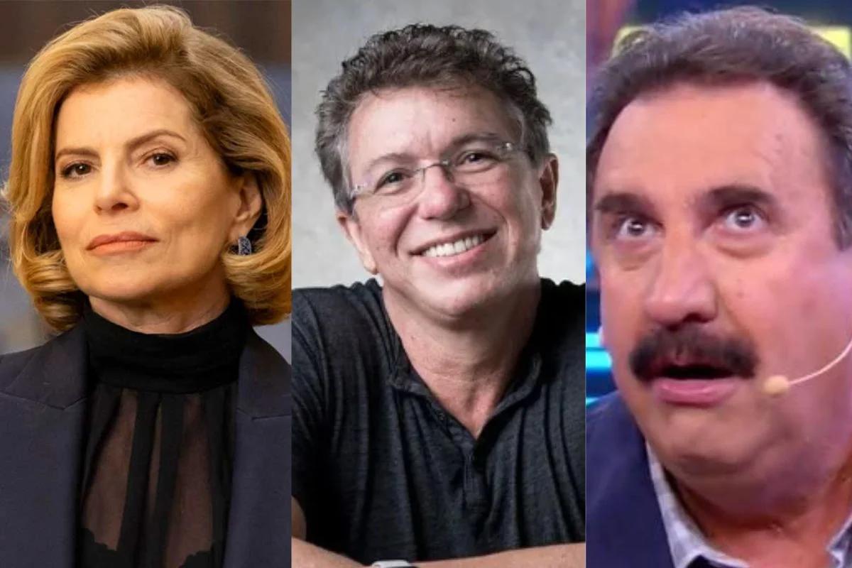 Montagem Odete Roitman (Débora Bloch), Boninho e Ratinho