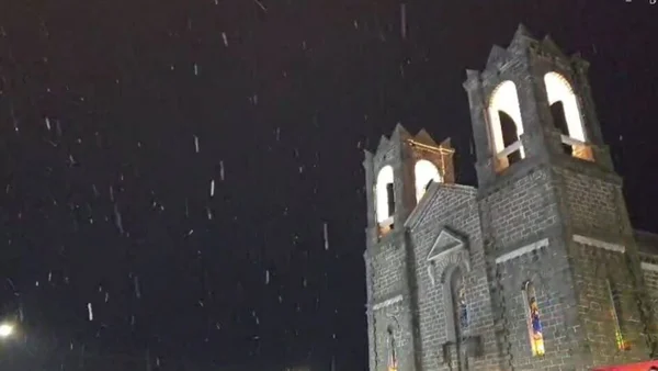 Imagem de primeira neve registrada em Santa Catarina, no município de São Joaquim