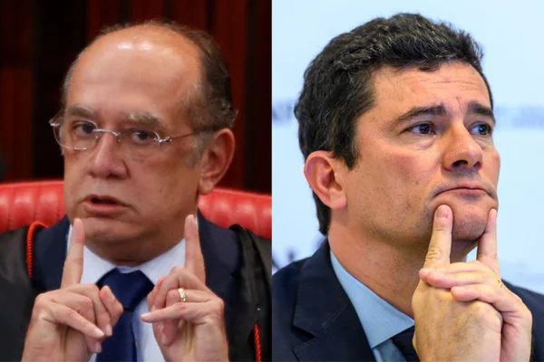 Imagem colorida de Gilmar Mendes e Sérgio Moro - Metrópoles