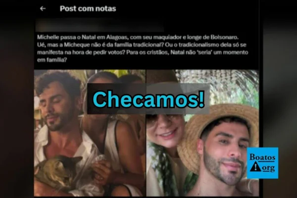 É falso que Michelle tenha passado noite de Natal longe de Bolsonaro