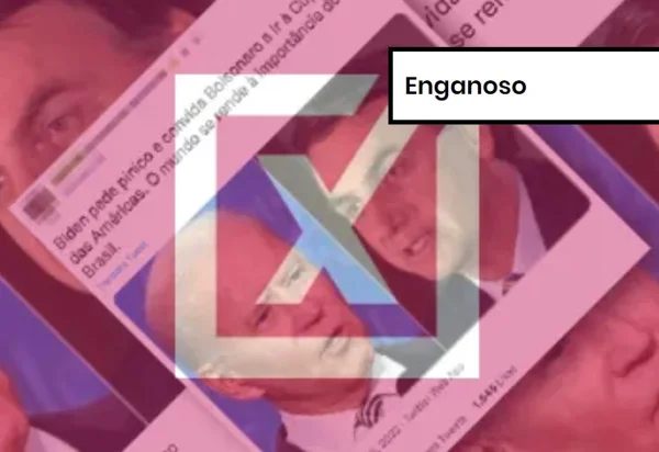 Imagem colorida de post enganoso sobre participação do Brasil na Cúpula das Américas