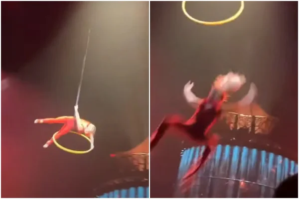 Imagem colorida mostra artista que caiu no cirque du solei - Metrópoles