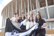 A família composto por Thiago Andrade, 37, vigilante, Evellyn, 13, Emanuele, 9, Esther, 16, e Marcelo, 52, estão na torcida pelo Gigante da Colina