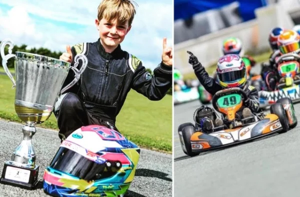 Jarlath Sayer, de 8 anos, promove evento beneficente de kart para ajudar famílias ucranianas refugiadas - Metrópoles