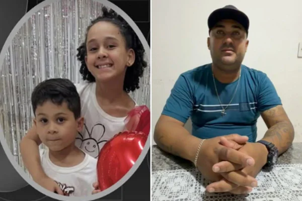 Imagem colorida mostra pai de crianças atropeladas em Diadema. Metrópoles