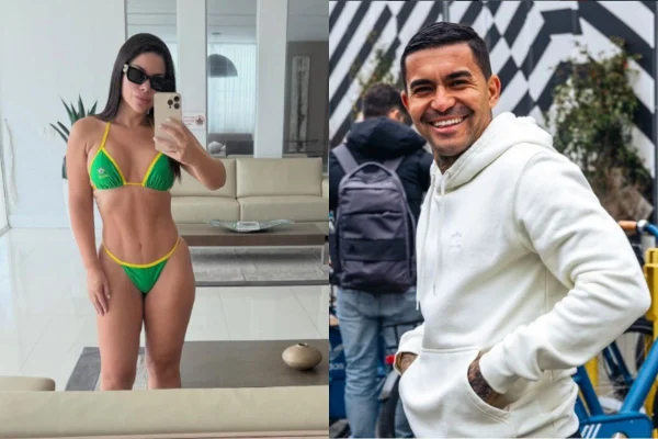 Montagem com fotos de Bruna Miller e Dudu