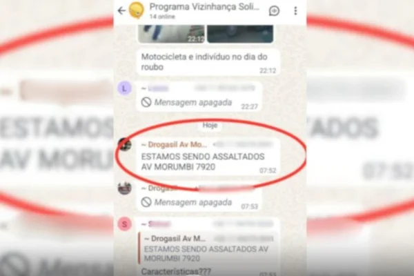 Imagem mostra mensagem enviada ao Programa Vizinhança Solidária - Metrópoles