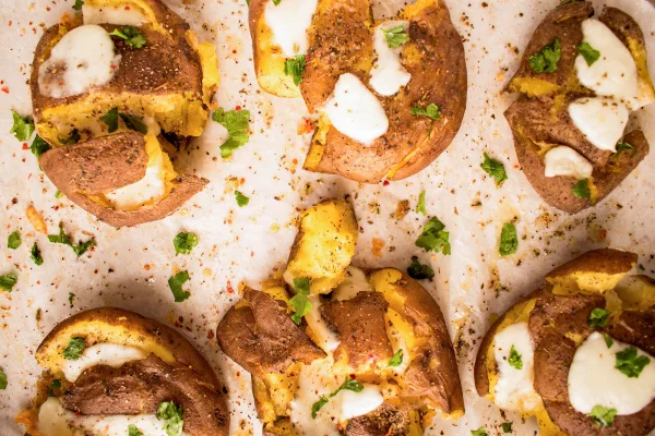foto colorida batata amassada no forno