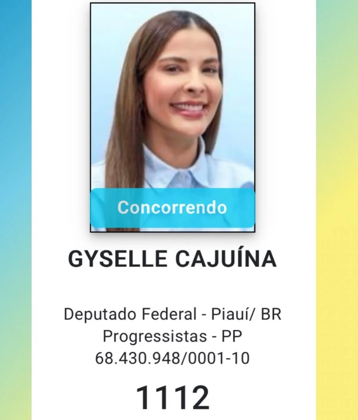 Gyselle Soares, vice-campeã do BBB 8, é candidata a deputada federal pelo PI Gyselle Soares, vice-campeã do BBB 8, é candidata a deputada federal pelo PI