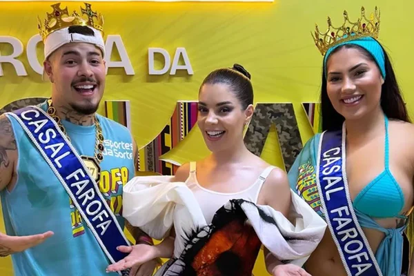 Foto colorida de Jottapê, Estefany Boro e Gkay - Metrópoles