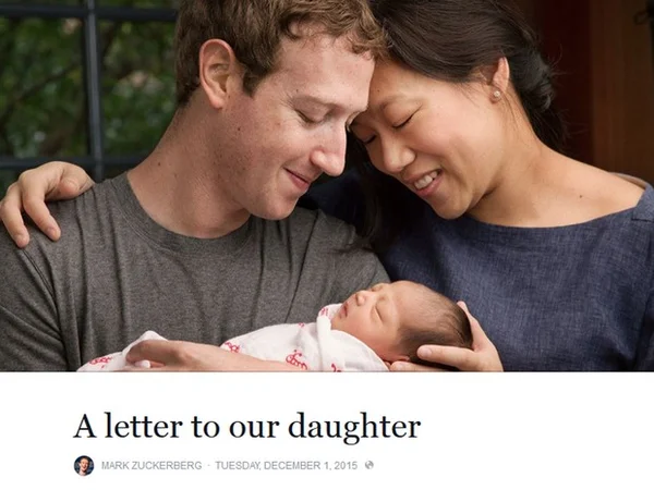 Mark Zuckerberg anuncia o nascimento da filha e promete doar 99% das suas ações do Facebook