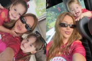 Virginia com seus filhos