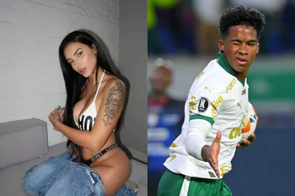 Montagem com fotos de Fernanda Campos e Endrick - Metrópoles