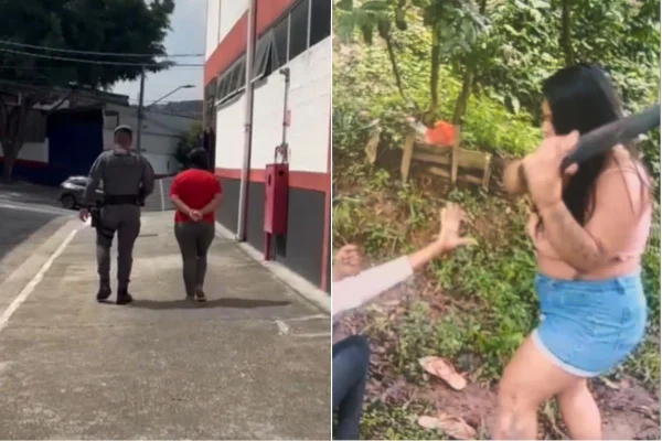 Imagem colorida mostra agressão a mulher em São Bernardo do Campo. Metrópoles