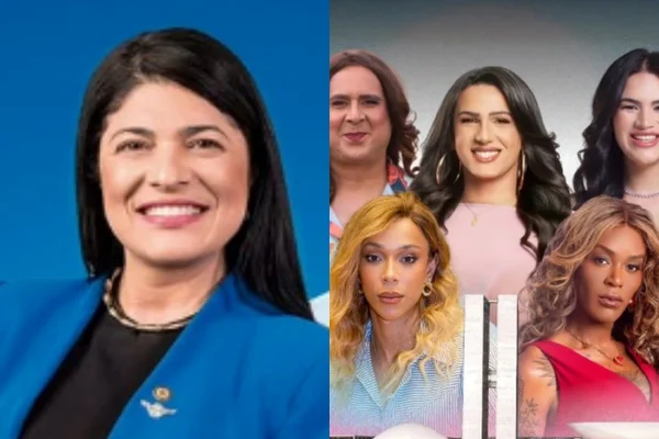 Montagem com fotos coloridas de Alane Passos e integrantes da Bancada Trans - Metrópoles