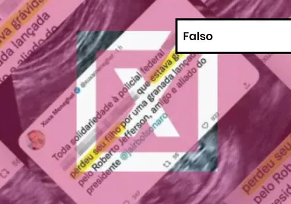 Imagem colorida de postagem falsa sobre tuíte de Xuxa
