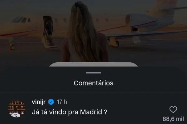 Vini Jr. reage ao ver Virginia Fonseca entrando em jatinho: “Vindo?” - destaque galeria