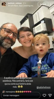 Joelson Veloso, pai de Isabel Veloso, compartilha foto com a filha